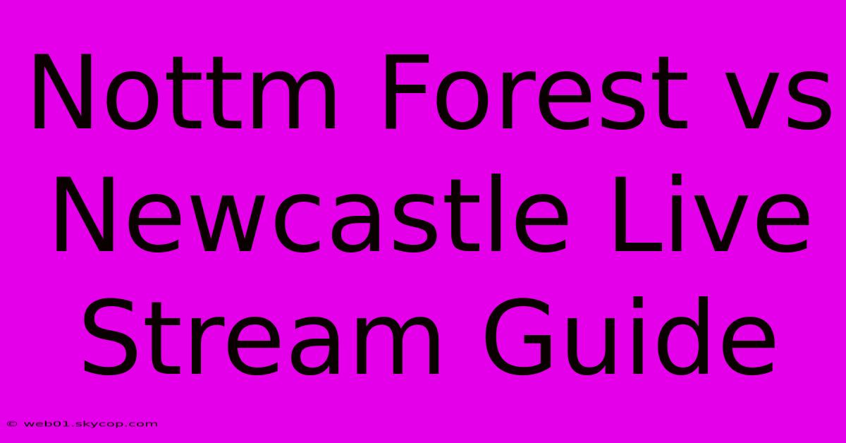 Nottm Forest Vs Newcastle Live Stream Guide