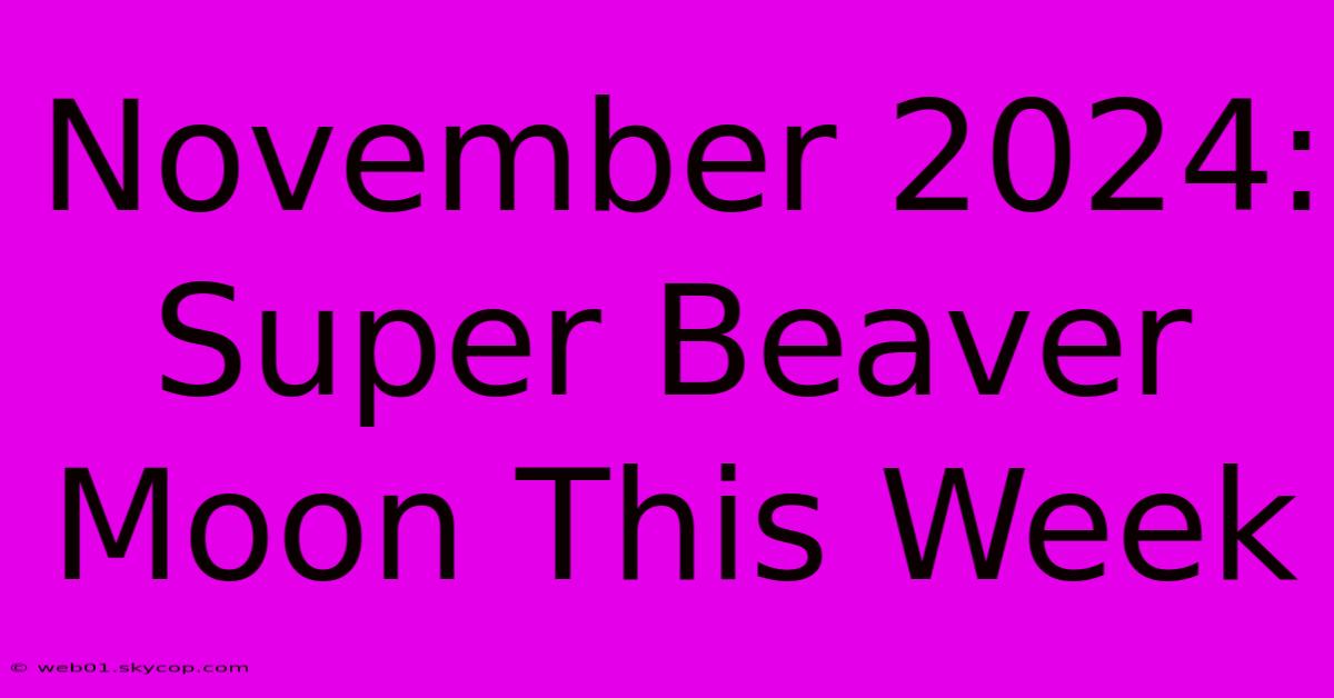 November 2024: Super Beaver Moon This Week