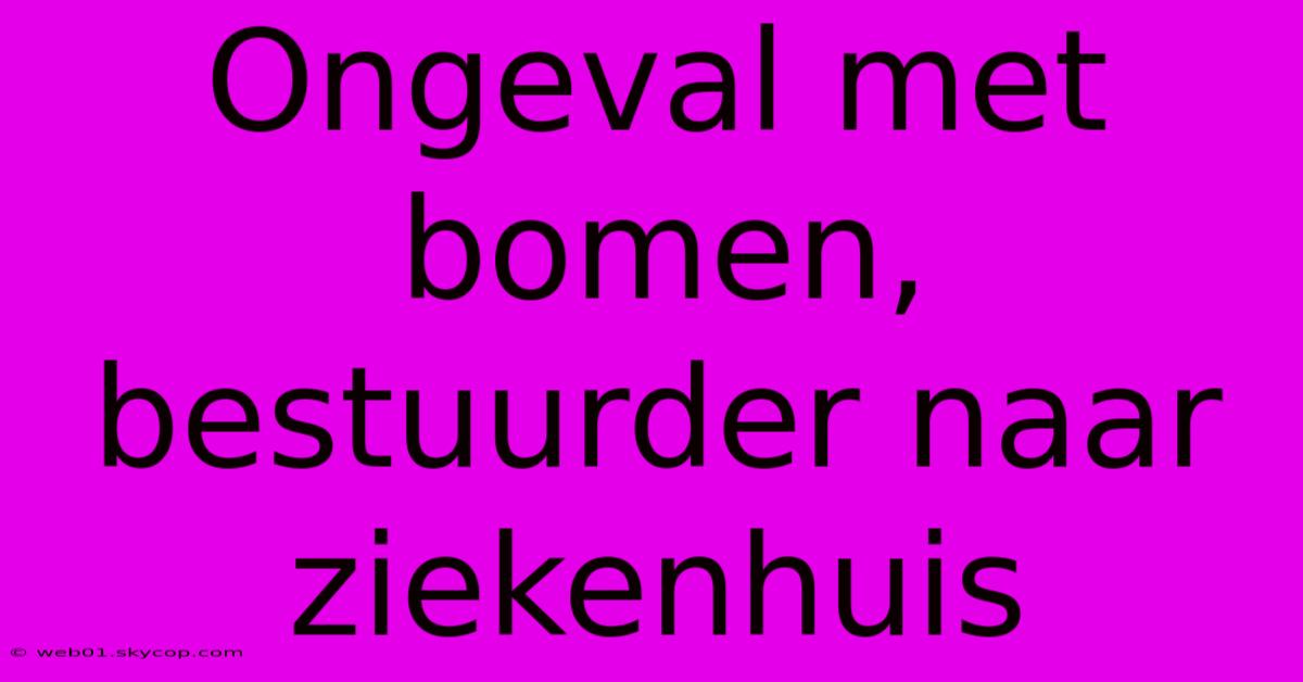 Ongeval Met Bomen, Bestuurder Naar Ziekenhuis