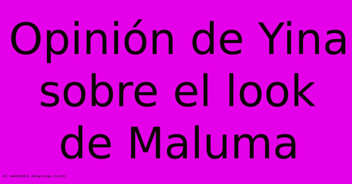 Opinión De Yina Sobre El Look De Maluma