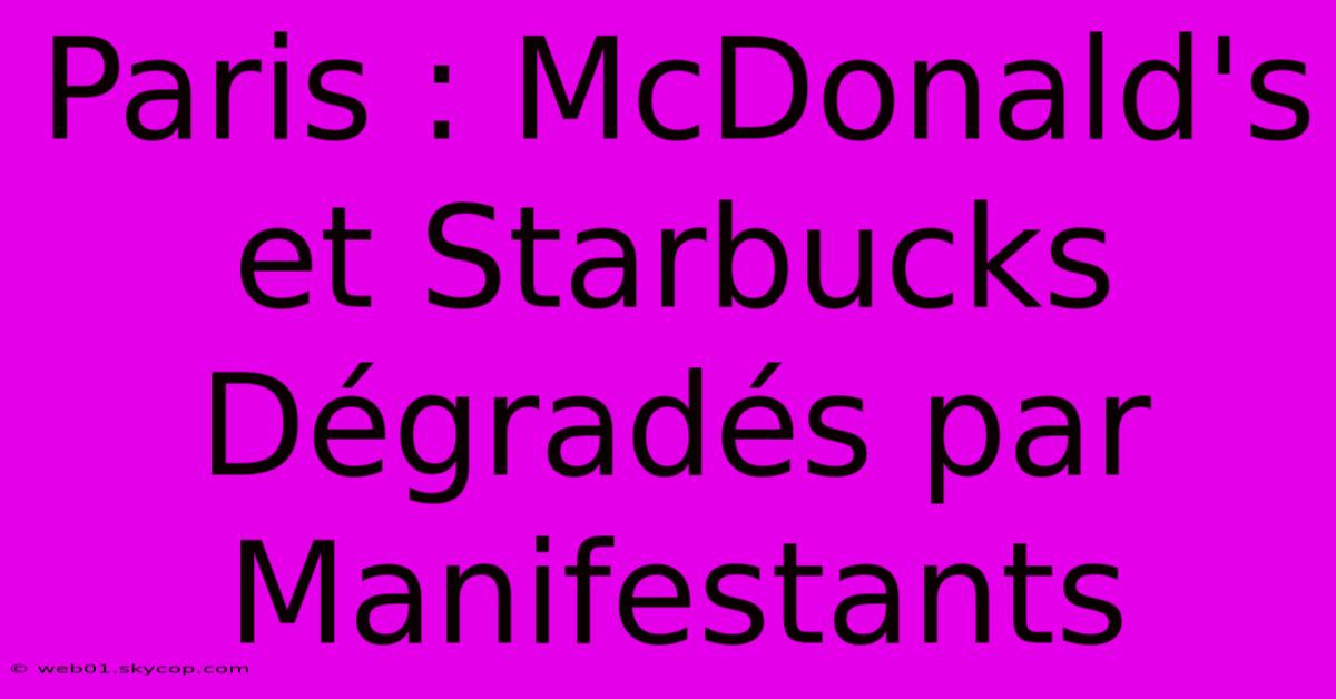 Paris : McDonald's Et Starbucks Dégradés Par Manifestants