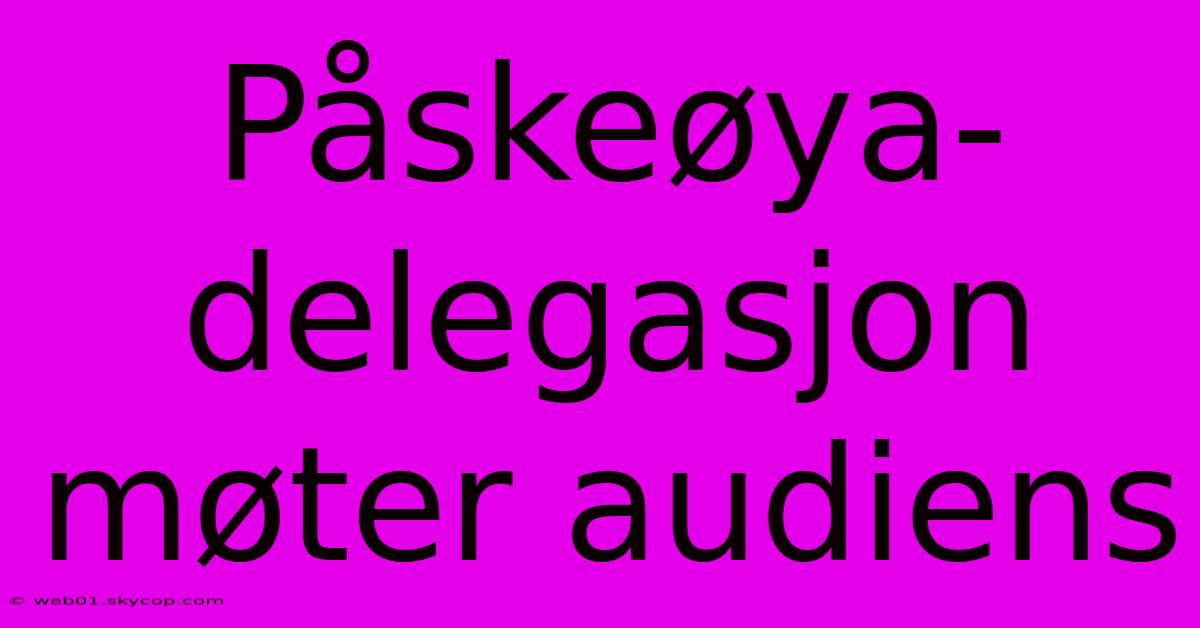 Påskeøya-delegasjon Møter Audiens