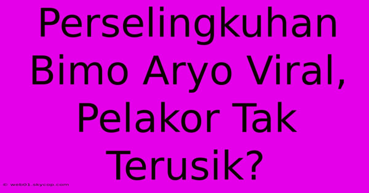 Perselingkuhan Bimo Aryo Viral, Pelakor Tak Terusik? 