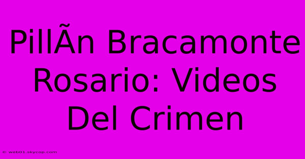 PillÃ­n Bracamonte Rosario: Videos Del Crimen