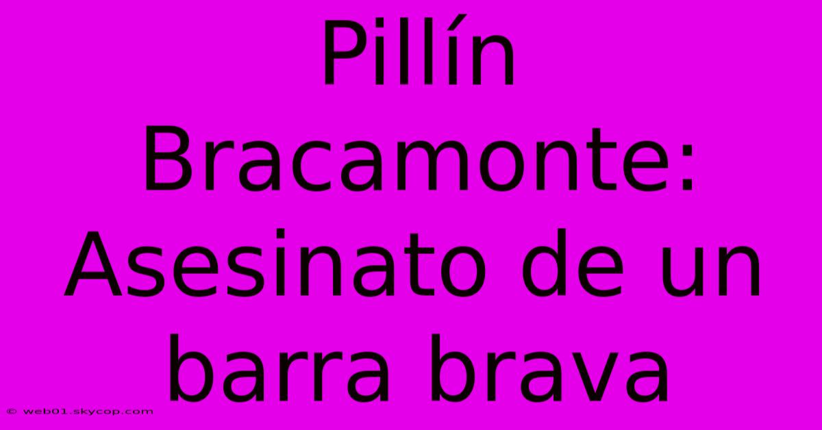 Pillín Bracamonte: Asesinato De Un Barra Brava