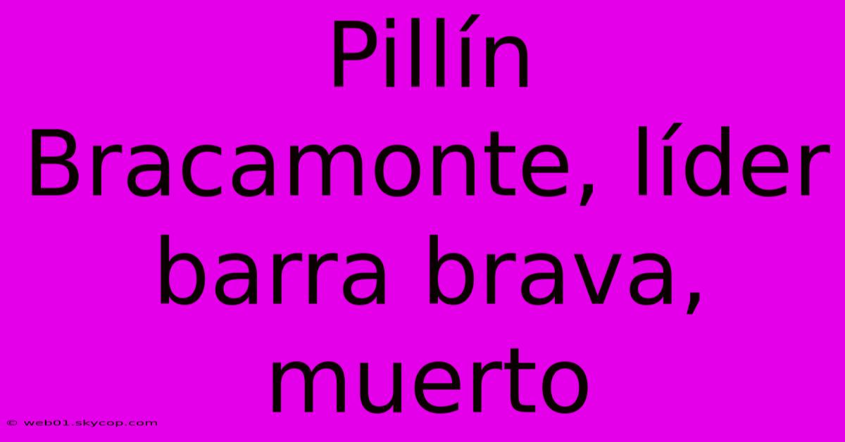 Pillín Bracamonte, Líder Barra Brava, Muerto