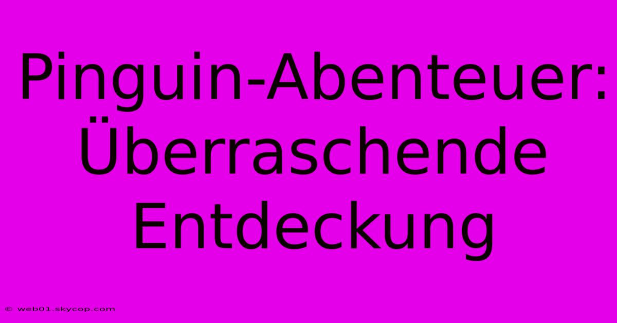 Pinguin-Abenteuer: Überraschende Entdeckung