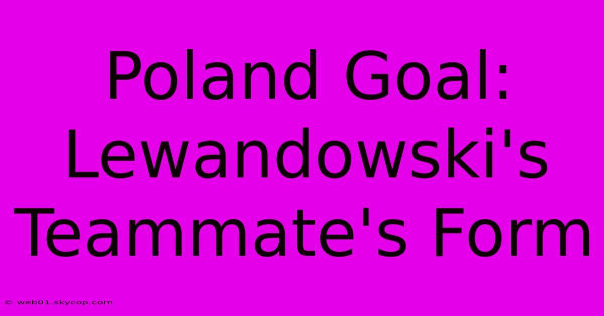 Poland Goal: Lewandowski's Teammate's Form