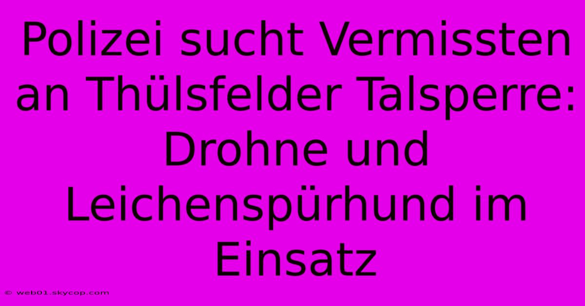 Polizei Sucht Vermissten An Thülsfelder Talsperre: Drohne Und Leichenspürhund Im Einsatz 