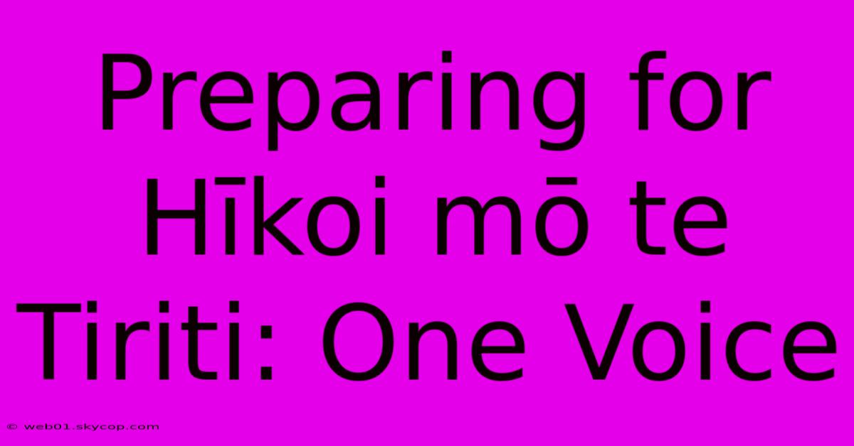 Preparing For Hīkoi Mō Te Tiriti: One Voice