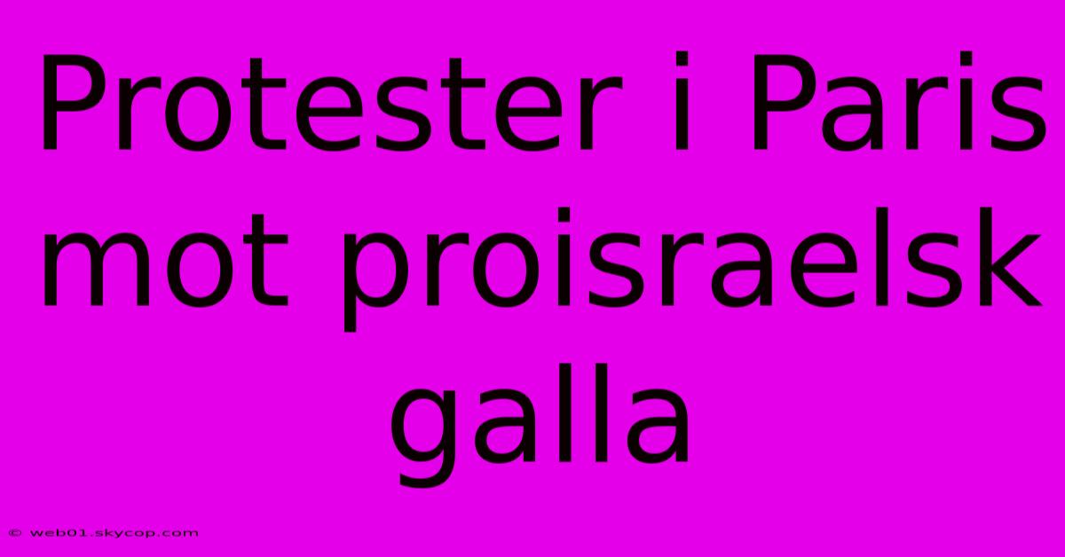 Protester I Paris Mot Proisraelsk Galla 