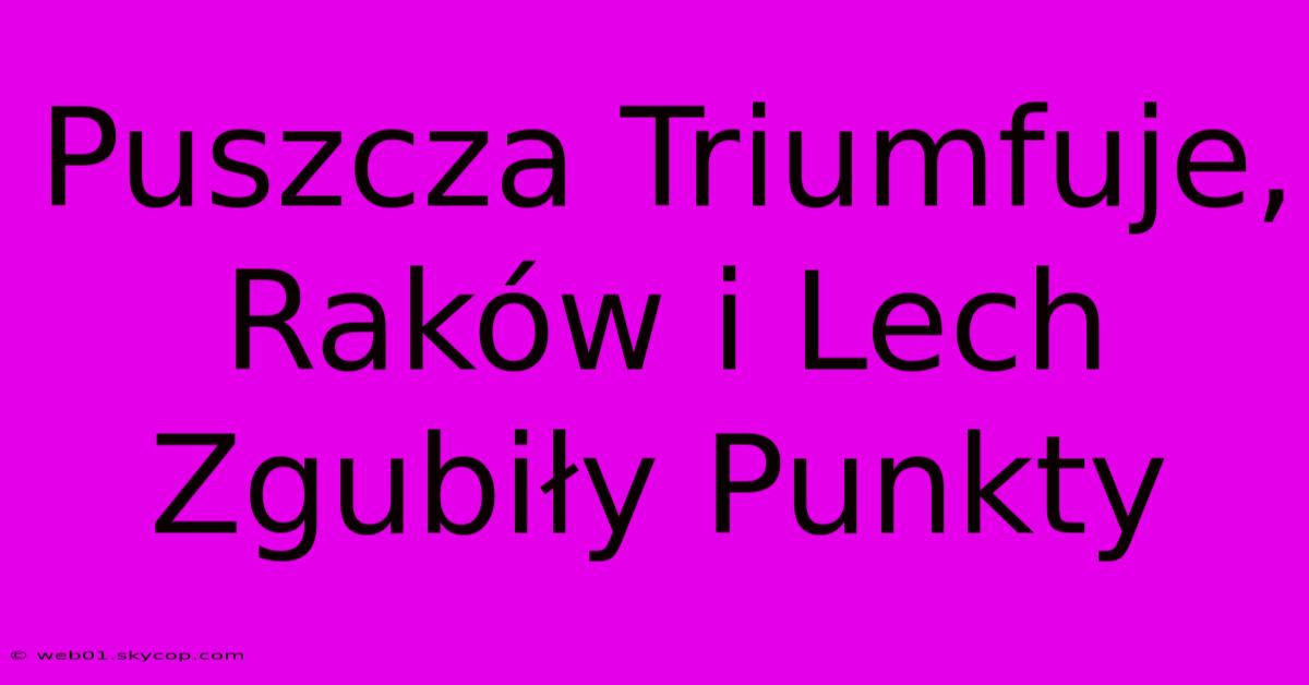 Puszcza Triumfuje, Raków I Lech Zgubiły Punkty