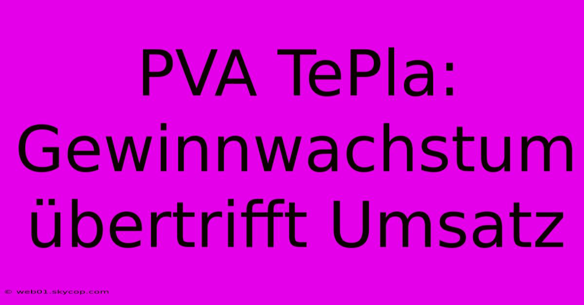 PVA TePla: Gewinnwachstum Übertrifft Umsatz