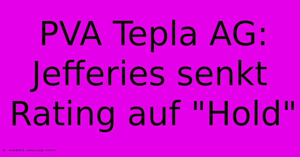 PVA Tepla AG: Jefferies Senkt Rating Auf 