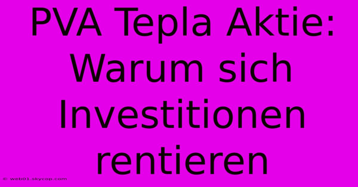 PVA Tepla Aktie: Warum Sich Investitionen Rentieren