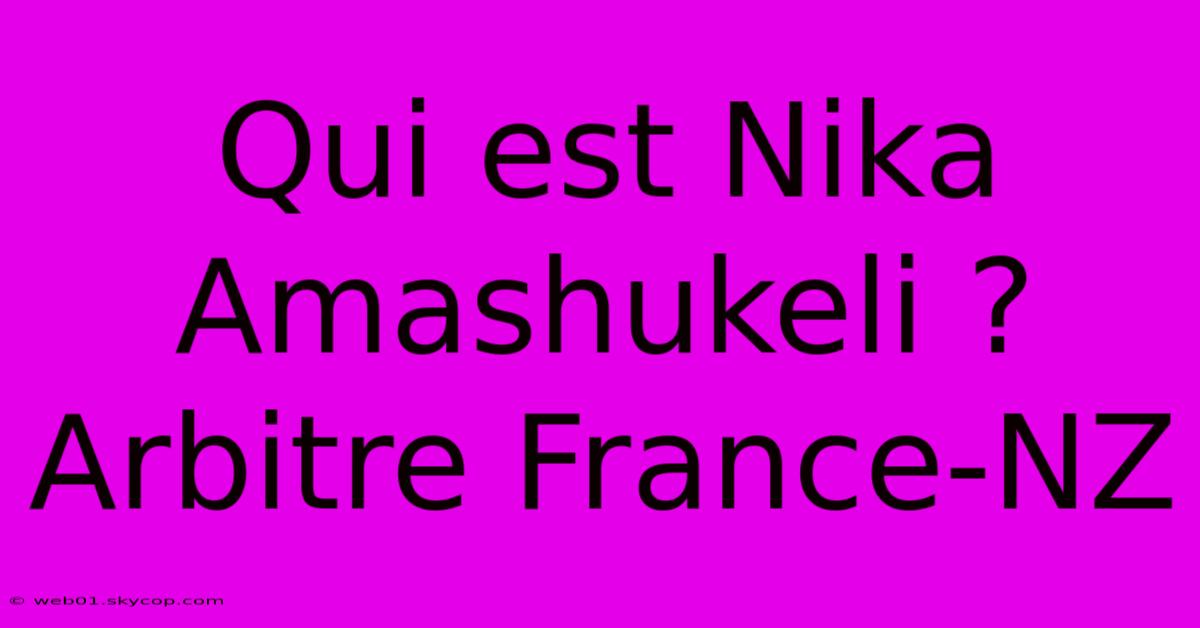 Qui Est Nika Amashukeli ? Arbitre France-NZ