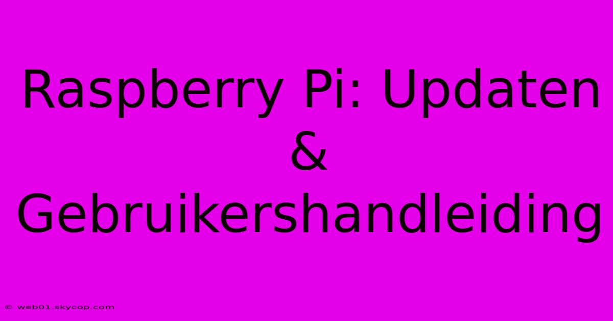 Raspberry Pi: Updaten & Gebruikershandleiding