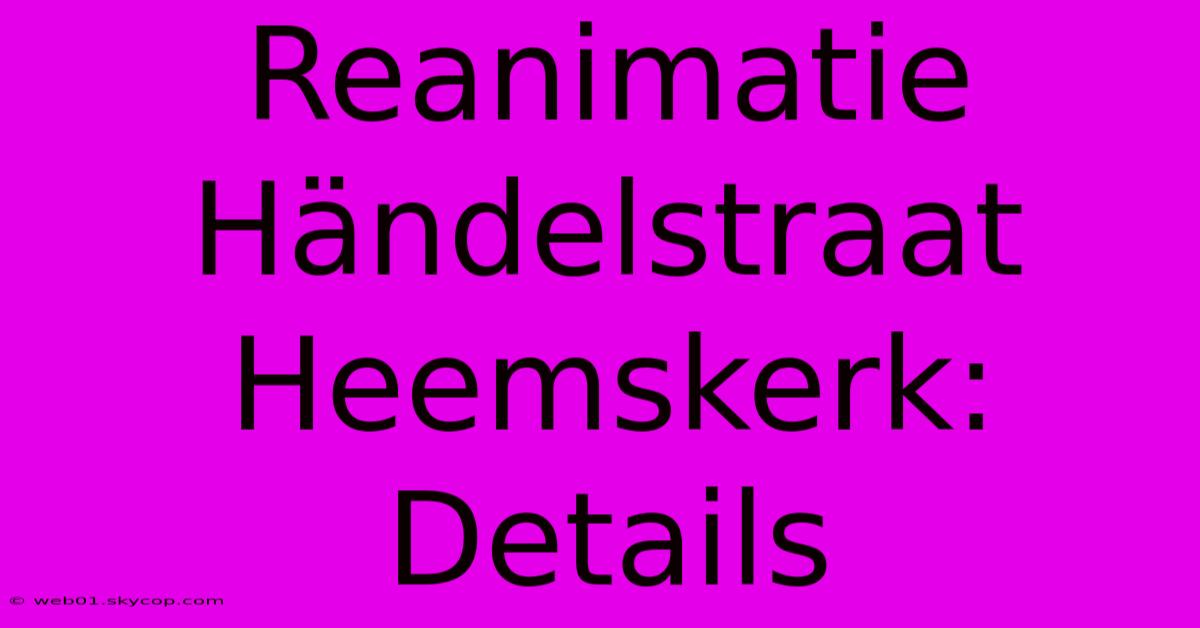 Reanimatie Händelstraat Heemskerk: Details 