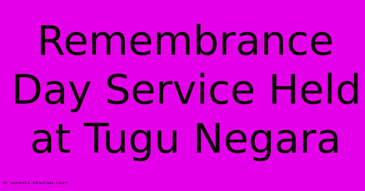 Remembrance Day Service Held At Tugu Negara