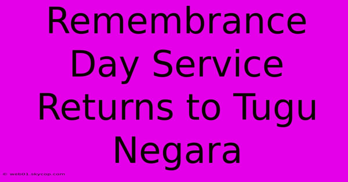 Remembrance Day Service Returns To Tugu Negara