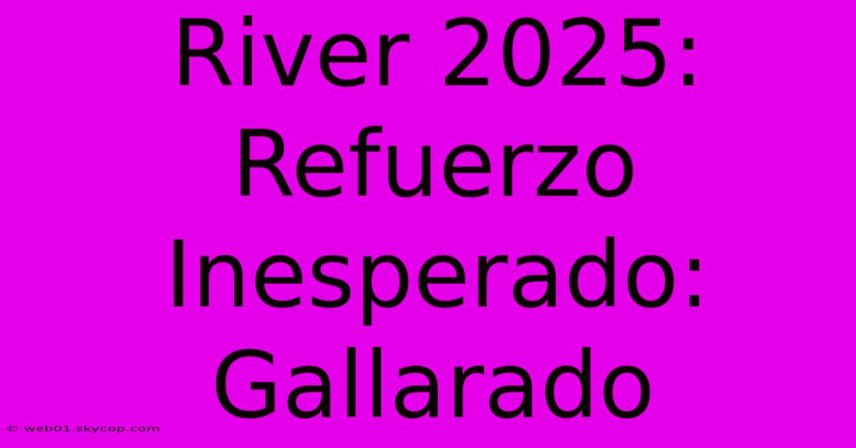 River 2025: Refuerzo Inesperado: Gallarado 