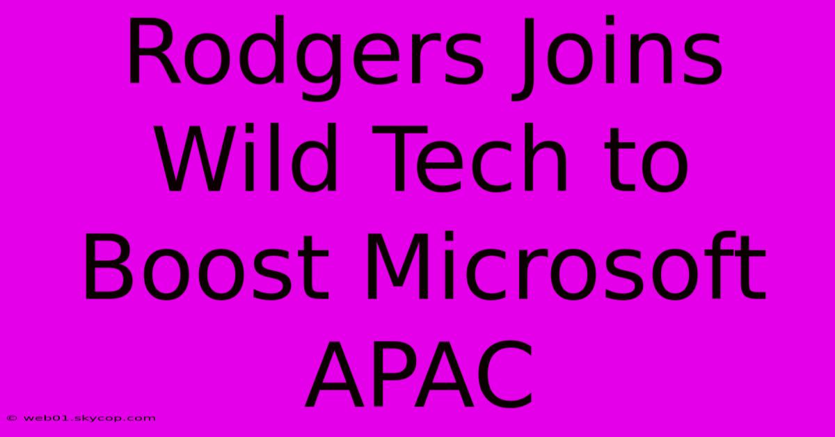 Rodgers Joins Wild Tech To Boost Microsoft APAC