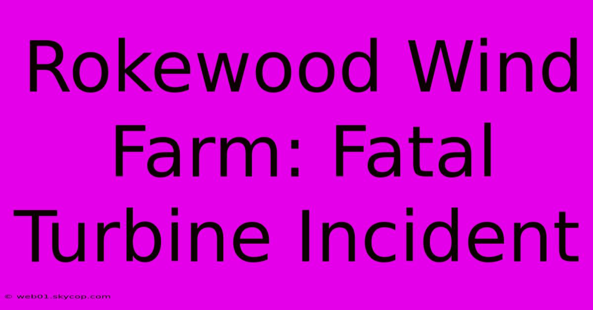 Rokewood Wind Farm: Fatal Turbine Incident