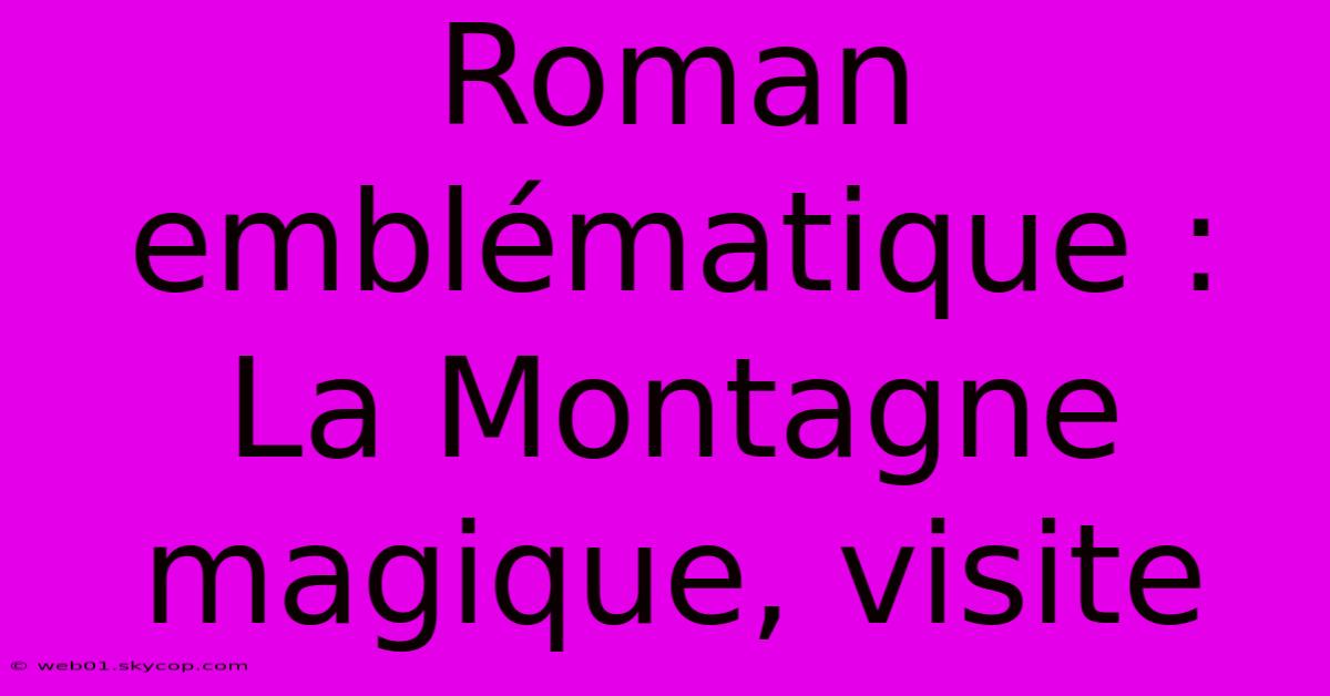 Roman Emblématique : La Montagne Magique, Visite 