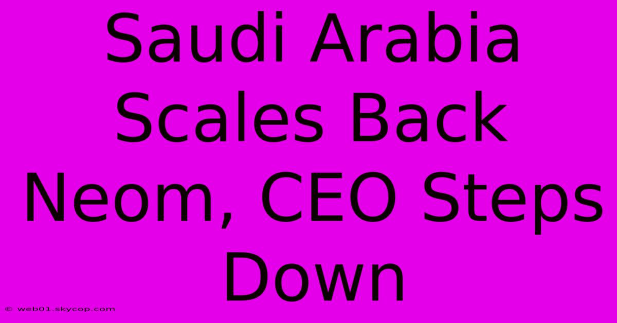 Saudi Arabia Scales Back Neom, CEO Steps Down