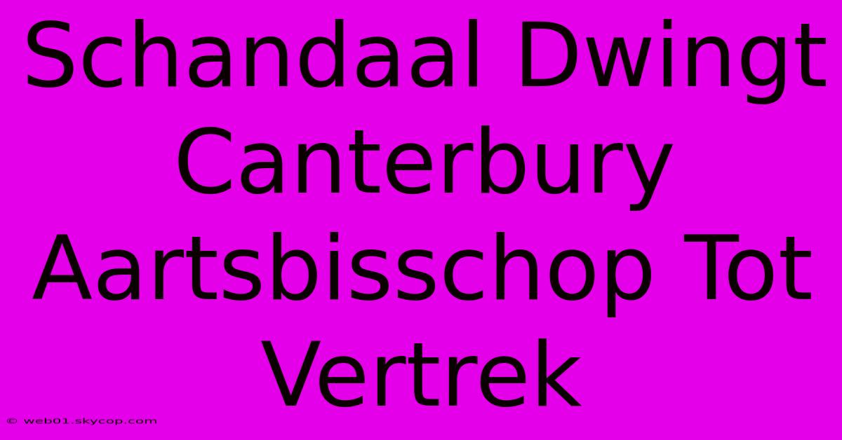 Schandaal Dwingt Canterbury Aartsbisschop Tot Vertrek