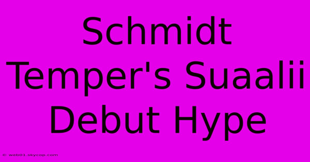 Schmidt Temper's Suaalii Debut Hype 