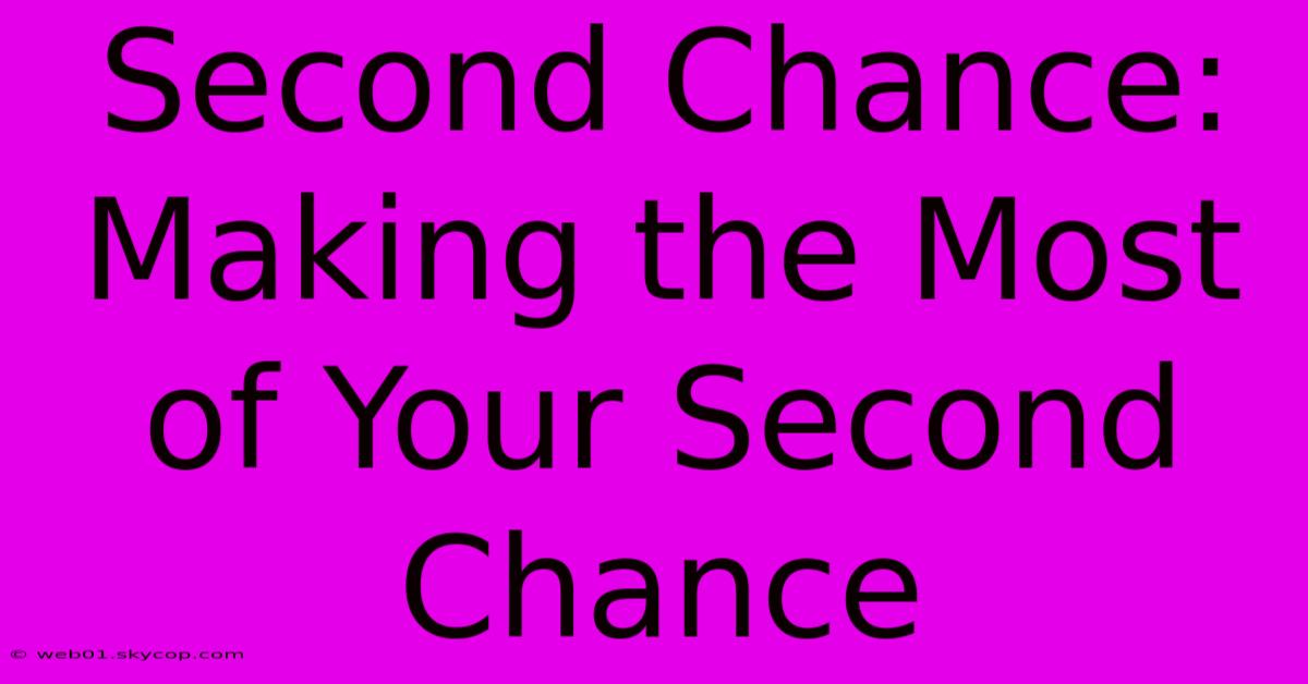 Second Chance:  Making The Most Of Your Second Chance