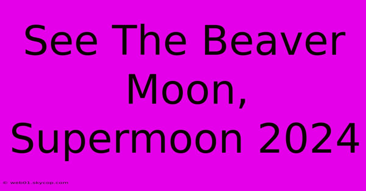 See The Beaver Moon, Supermoon 2024 