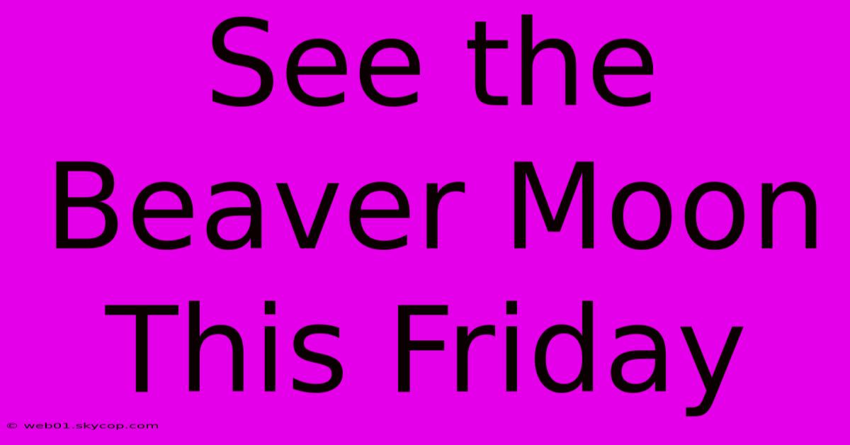 See The Beaver Moon This Friday