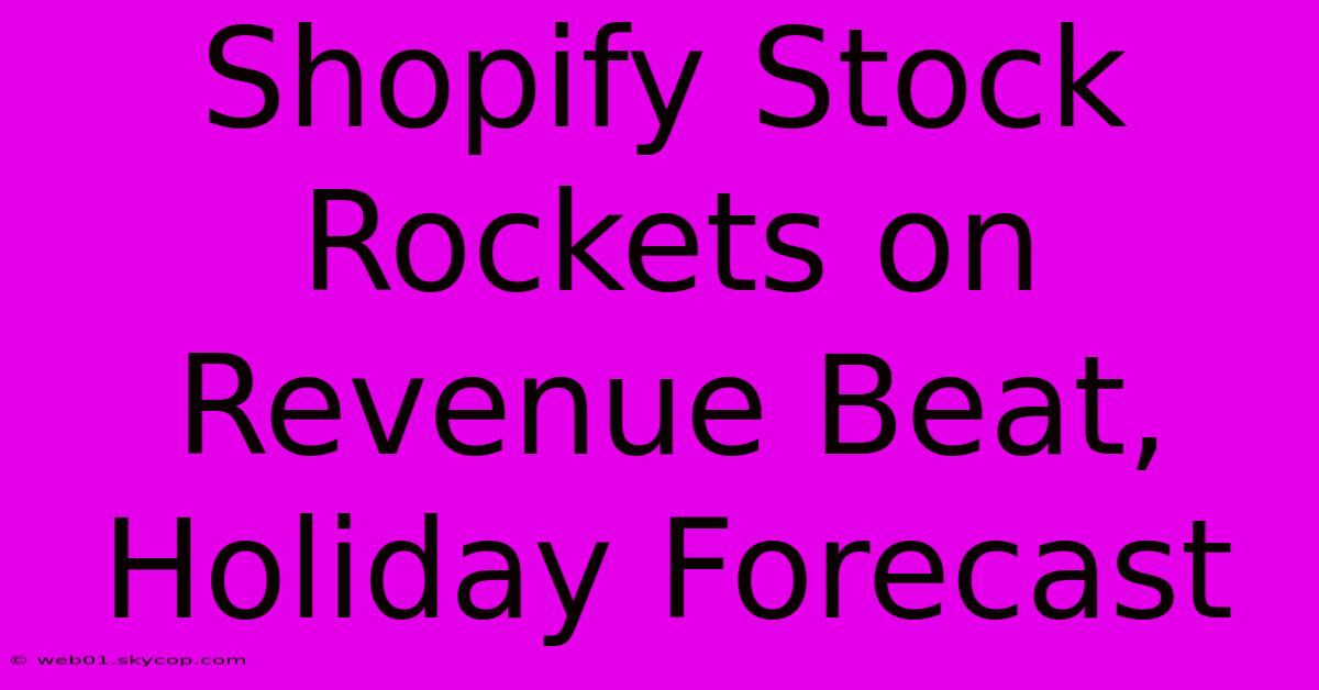 Shopify Stock Rockets On Revenue Beat, Holiday Forecast