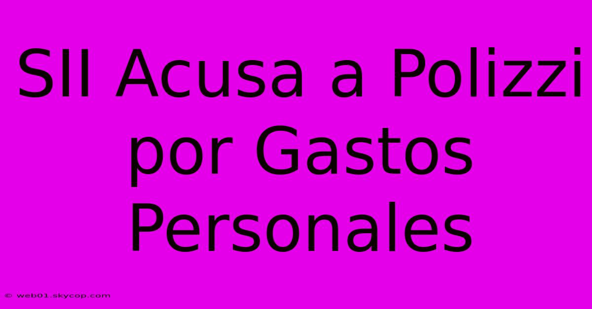 SII Acusa A Polizzi Por Gastos Personales