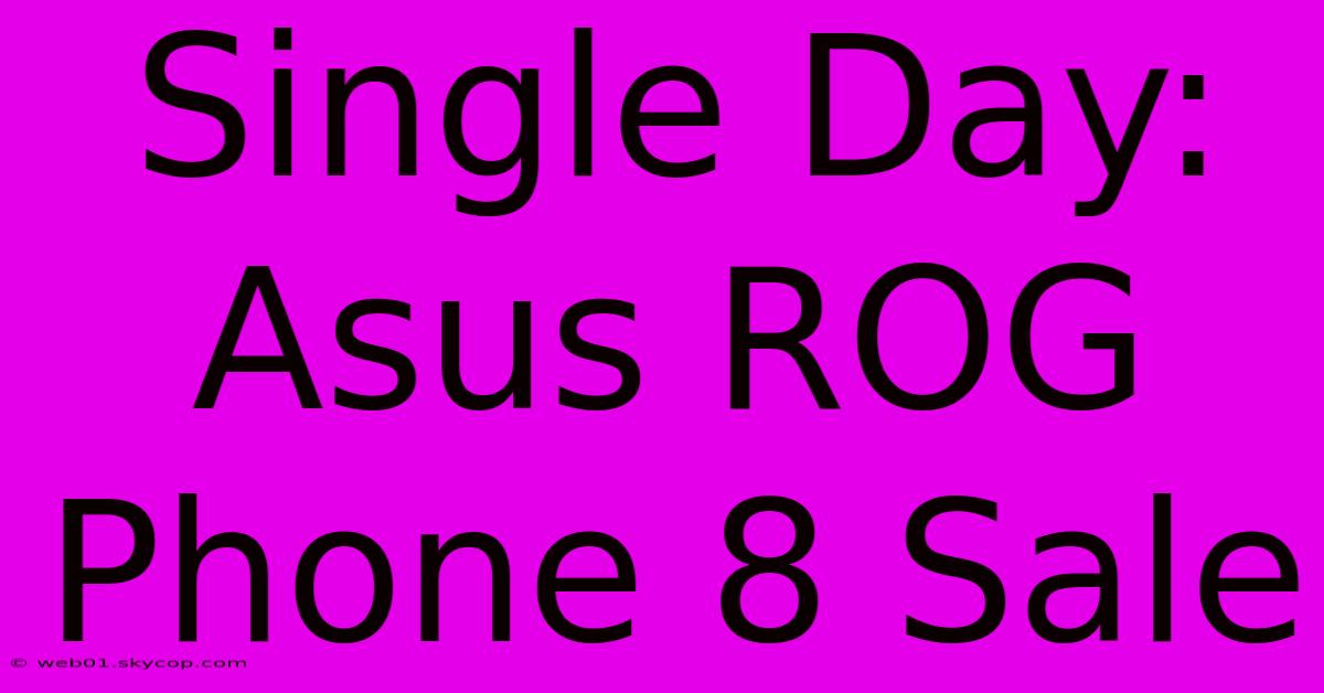 Single Day: Asus ROG Phone 8 Sale