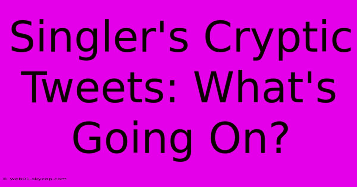 Singler's Cryptic Tweets: What's Going On? 