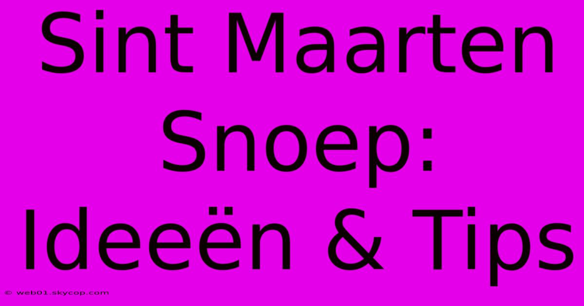 Sint Maarten Snoep: Ideeën & Tips