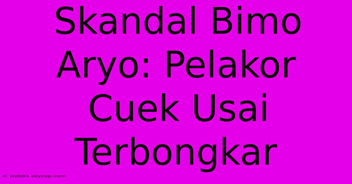 Skandal Bimo Aryo: Pelakor Cuek Usai Terbongkar