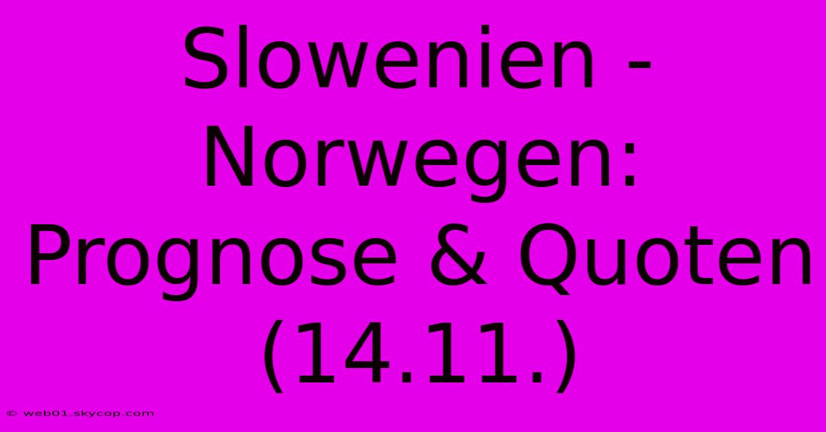 Slowenien - Norwegen: Prognose & Quoten (14.11.)