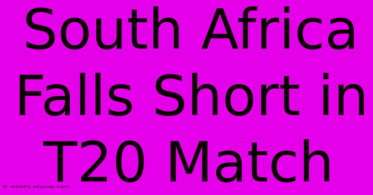 South Africa Falls Short In T20 Match