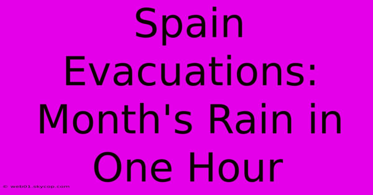 Spain Evacuations: Month's Rain In One Hour 