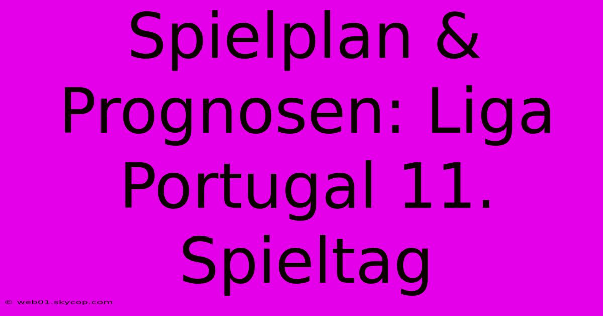 Spielplan & Prognosen: Liga Portugal 11. Spieltag