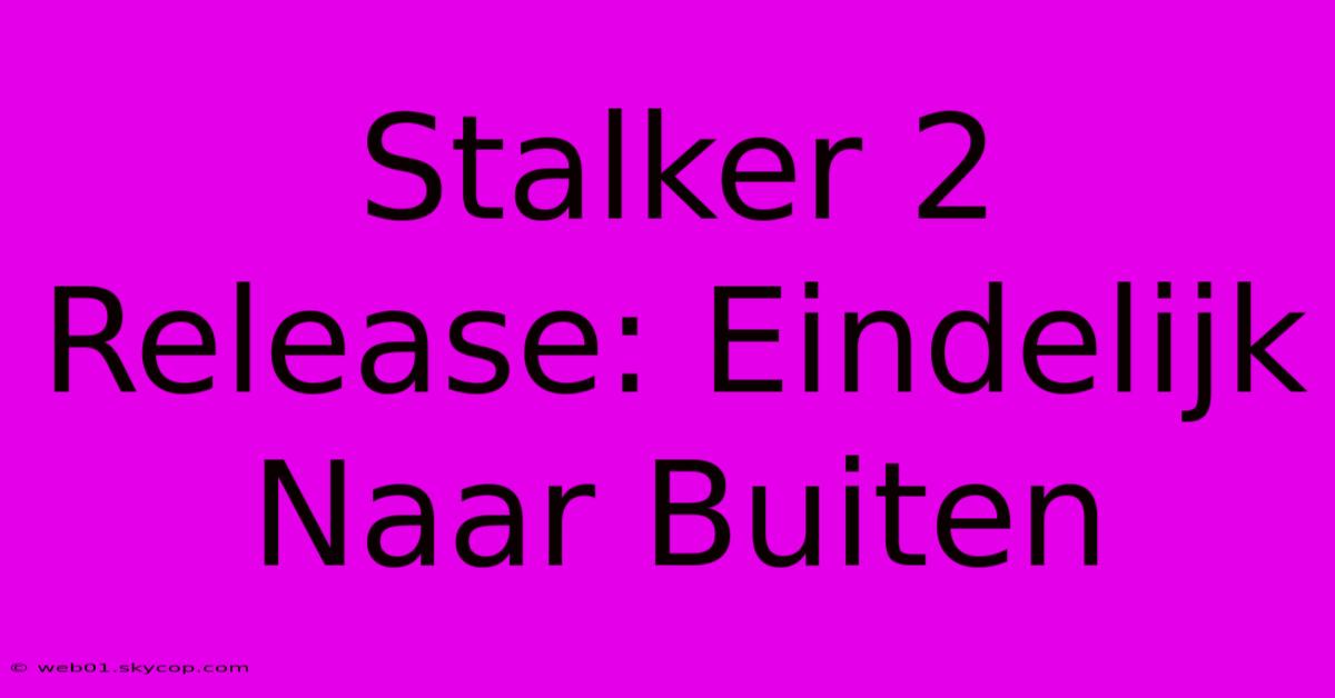 Stalker 2 Release: Eindelijk Naar Buiten