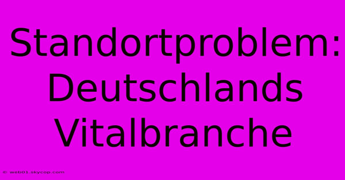 Standortproblem: Deutschlands Vitalbranche