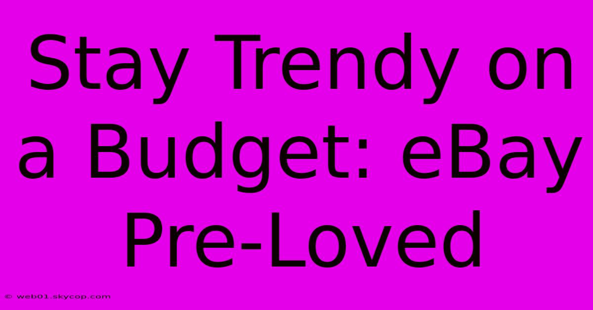 Stay Trendy On A Budget: EBay Pre-Loved