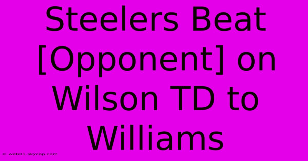 Steelers Beat [Opponent] On Wilson TD To Williams