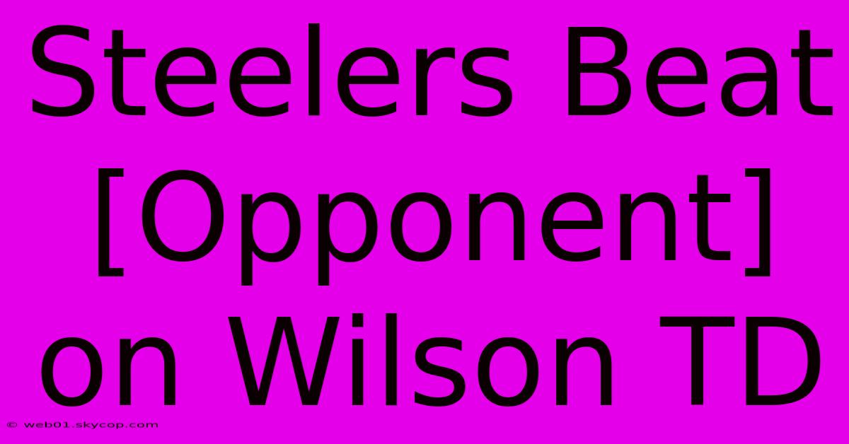 Steelers Beat [Opponent] On Wilson TD