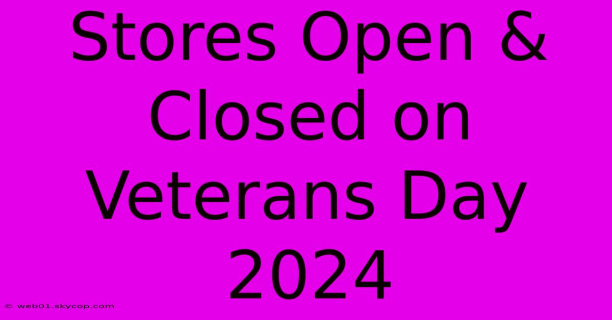 Stores Open & Closed On Veterans Day 2024